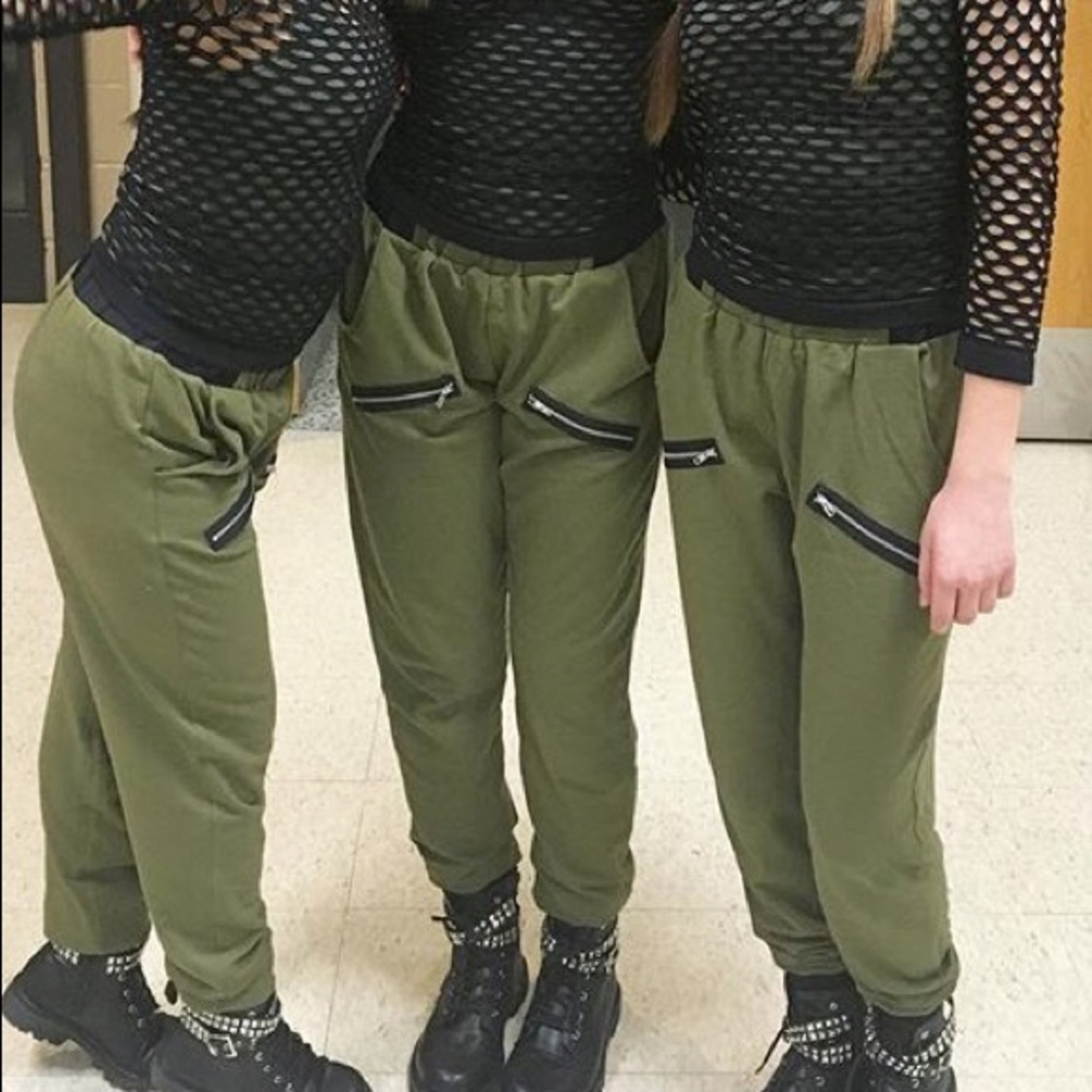 Army green joggers